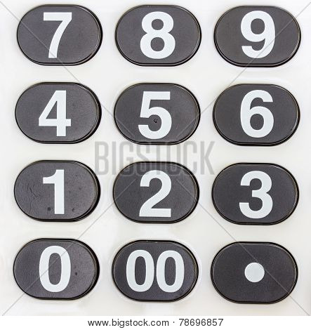 Numeric White Keypad, Close Up