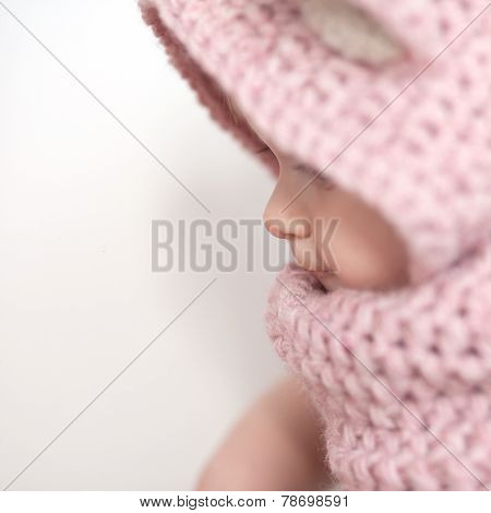 Closeup Baby Face In Snood