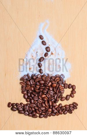 Coffee Cup Made From Roasted Beans