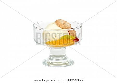Fruit ice cream in plate 