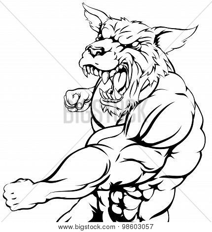 Wolf Or Wolfman Werewolf Punching