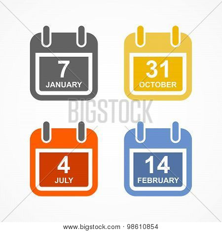 Simple calendar icon in flat style