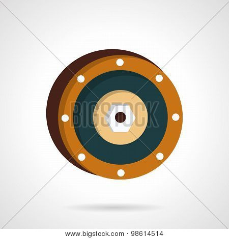 Wheel disk flat vector icon