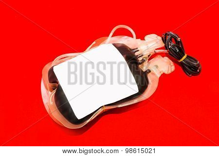 Close Up Bag Of Blood And Plasma