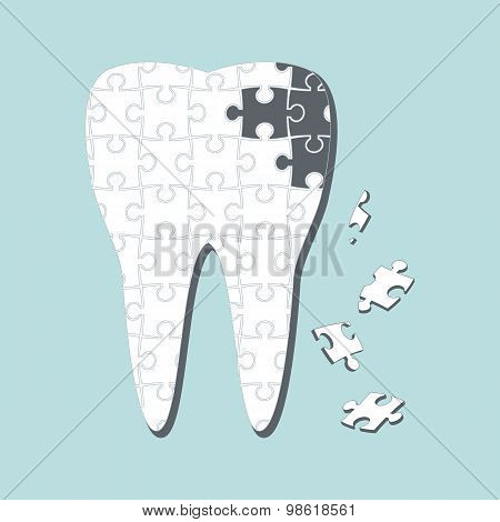Caries. Vector illustration.