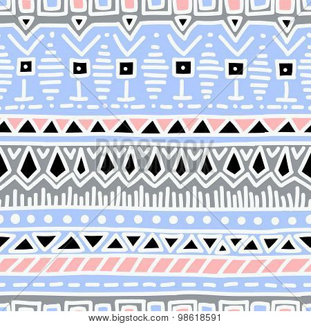 Ethnic seamless pattern hand-drawn.