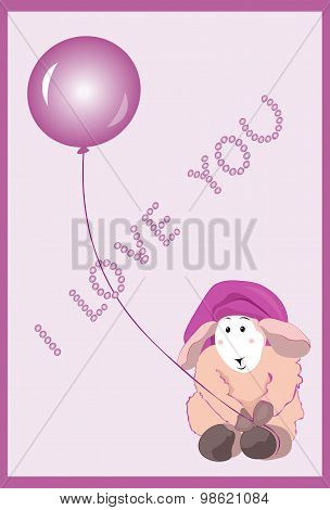 Lamb With A Balloon A Valentines