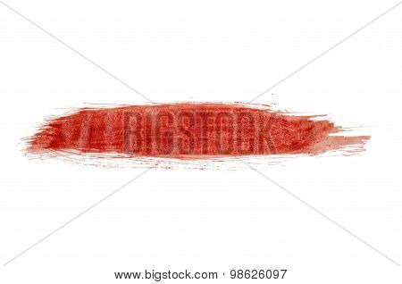 Paint Brush Stroke Texture Red Watercolor Spot Blotch Isolated
