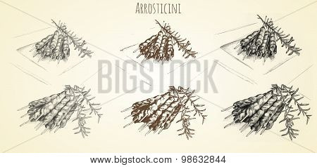 Arrosticini Hand Drawn