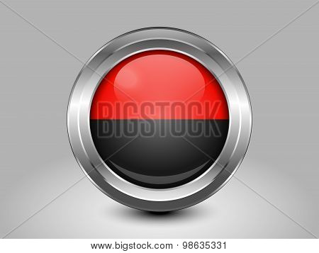 Flag Of Ukrainian Nationalists Oun-upa. Metal Round Icon