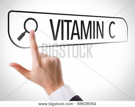 Vitamin C written in search bar on virtual screen