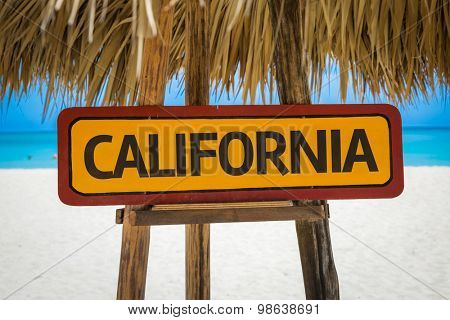California sign with beach background