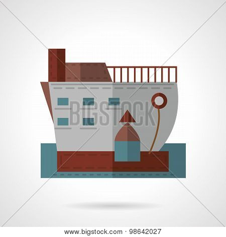 Passenger ship flat vector icon