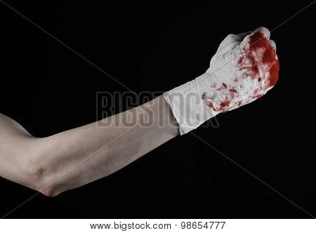 Shook His Bloody Hand In A Bandage, Bloody Bandage, Fight Club, Street Fight, Violence, Bloody Theme