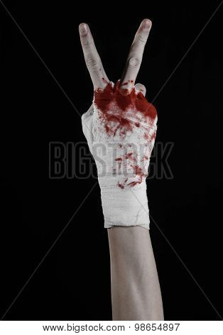 Shook His Bloody Hand In A Bandage, Bloody Bandage, Fight Club, Street Fight, Violence, Bloody Theme