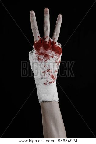 Shook His Bloody Hand In A Bandage, Bloody Bandage, Fight Club, Street Fight, Violence, Bloody Theme