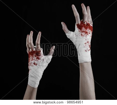 Shook His Bloody Hand In A Bandage, Bloody Bandage, Fight Club, Street Fight, Violence, Bloody Theme