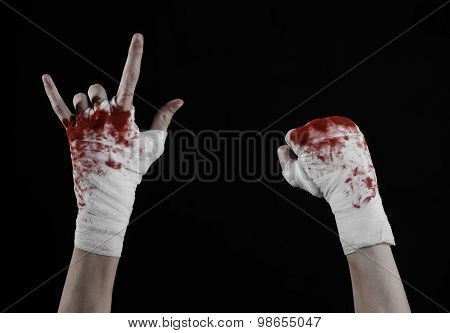 Shook His Bloody Hand In A Bandage, Bloody Bandage, Fight Club, Street Fight, Violence, Bloody Theme