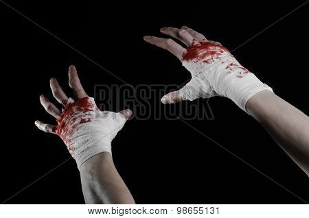 Shook His Bloody Hand In A Bandage, Bloody Bandage, Fight Club, Street Fight, Violence, Bloody Theme