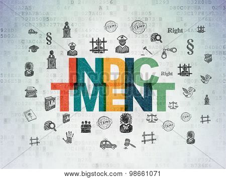 Law concept: Indictment on Digital Paper background