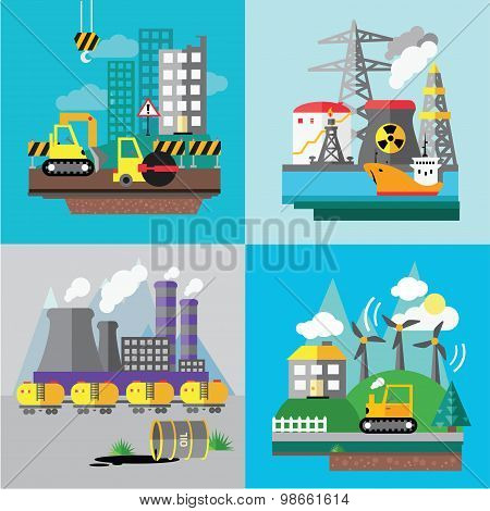 Factory landscape, Ecology Concept