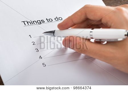 Person Planning List Of Work To Do
