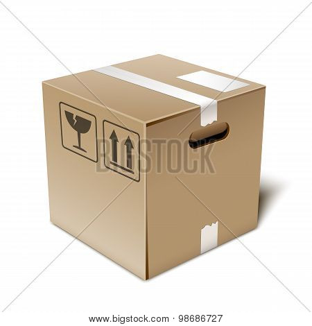 Cardboard Box Icon, Vector Illustration