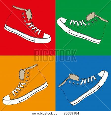 colored sneakers set