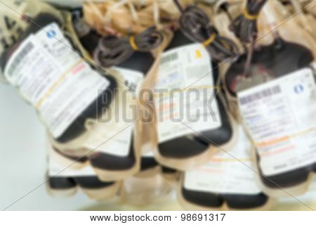 Defocus Bags Of Blood And Plasma