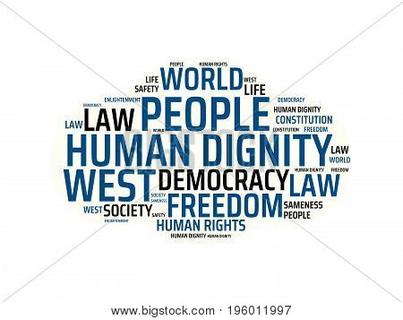 Human Dignity - Image With Words Associated With The Topic Community Of Values, Word, Image, Illustr