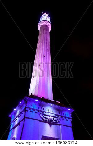 The Shaheed Minar, formerly known as the Ochterlony Monument, is a monument in Kolkata that was erected in 1828 in memory of Major-general Sir David Ochterlony, commander of the British East India