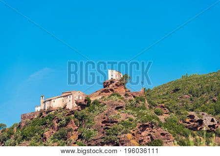 Ancient Church Of Mare De Deu De La Roca, Near The Town Of Montbrio Del Camp, Tarragona, Catalunya,