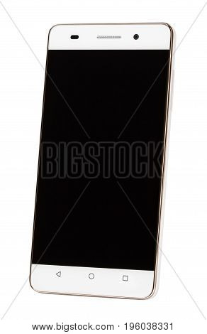 Modern touch screen smartphone isolated on white with clipping path