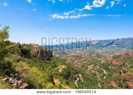 Mountain Landscape Around Siurana De Prades, Tarragona, Catalunya, Spain. Copy Space For Text.