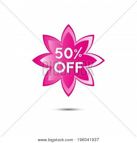 Special offer. Sale. Pink tag. Flower style. Vector illustration.