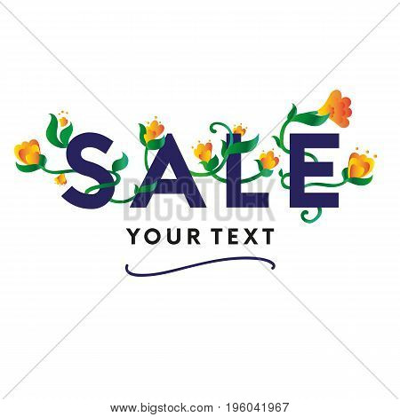 Sale. Limited time. Fifty percent. Vector illustration.