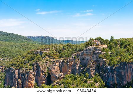 View Of The Building On Top Of The Mountain In Siurana De Prades, Tarragona, Catalunya, Spain. Copy