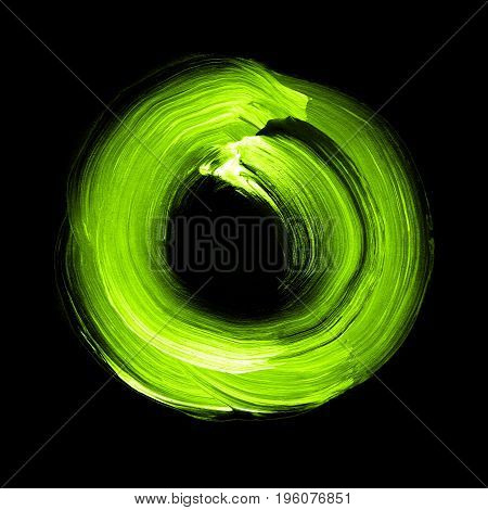 Abstract Ring Background With Painted Acrylic Swirling Backdrop.