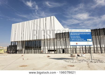 Lorca Spain - May 29 2017: Construction site of the new contemporary convention center in the city of Lorca. Province of Murcia Spain