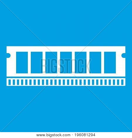 DVD RAM module for the personal computer icon white isolated on blue background vector illustration