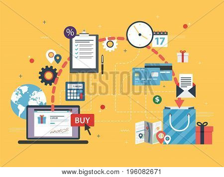 Online Shopping. E-commerce In Internet.