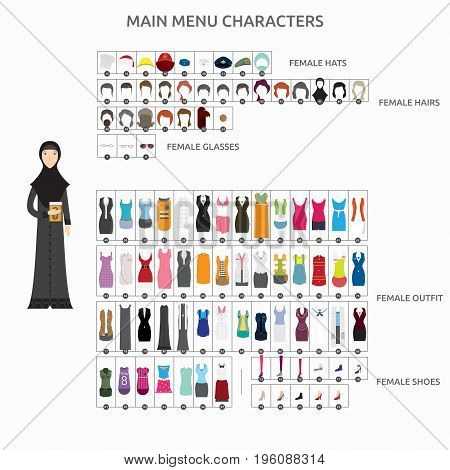 Character Creation Lecturer Muslimah | set of vector character illustration use for human, profession, business, marketing and much more.The set can be used for several purposes like: websites, print templates, presentation templates, and promotional mate