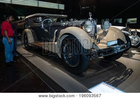 STUTTGART GERMANY- MARCH 19 2016: Luxury car Mercedes-Benz Typ SS (Super Sport) 1930. Mercedes-Benz Museum.