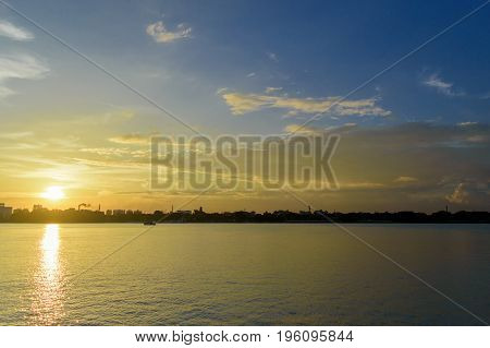 View from Babu ghat , kolkata at the time of Sunset.