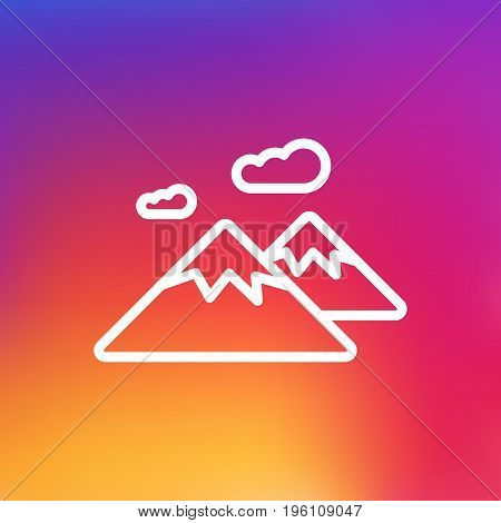 Isolated Pinnacle Outline Symbol On Clean Background