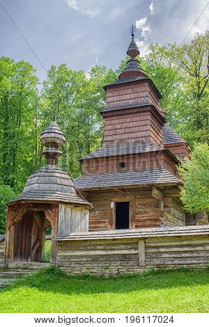 The Orthodox wooden church of St Nicolas from village Zboj in Saris museum Bardejov - Slovakia