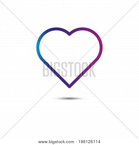 Heart line icon. Inline. Purple. Vector illustration.