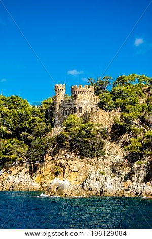 views of the Sant Joan castle in Lloret de Mar,Catalonia