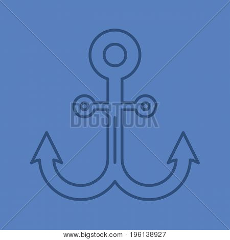 Anchor color linear icon. Thin line outline symbols on color background. Vector illustration