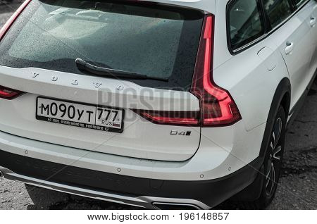 Moscow, Russia - May 3, 2017 Volvo V90 Cross Country, Front-side View. Test Of New Volvo V90 Cross C